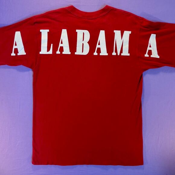 Vintage Alabama Single Stitch T-Shirt Crimson Tide NCAA Roll Tide - Picture 1 of 5